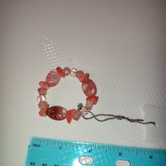 Pink Stones Bracelet Small Hand Wrist Beads Handmade Handcrafted Girls - Picture 5 of 5